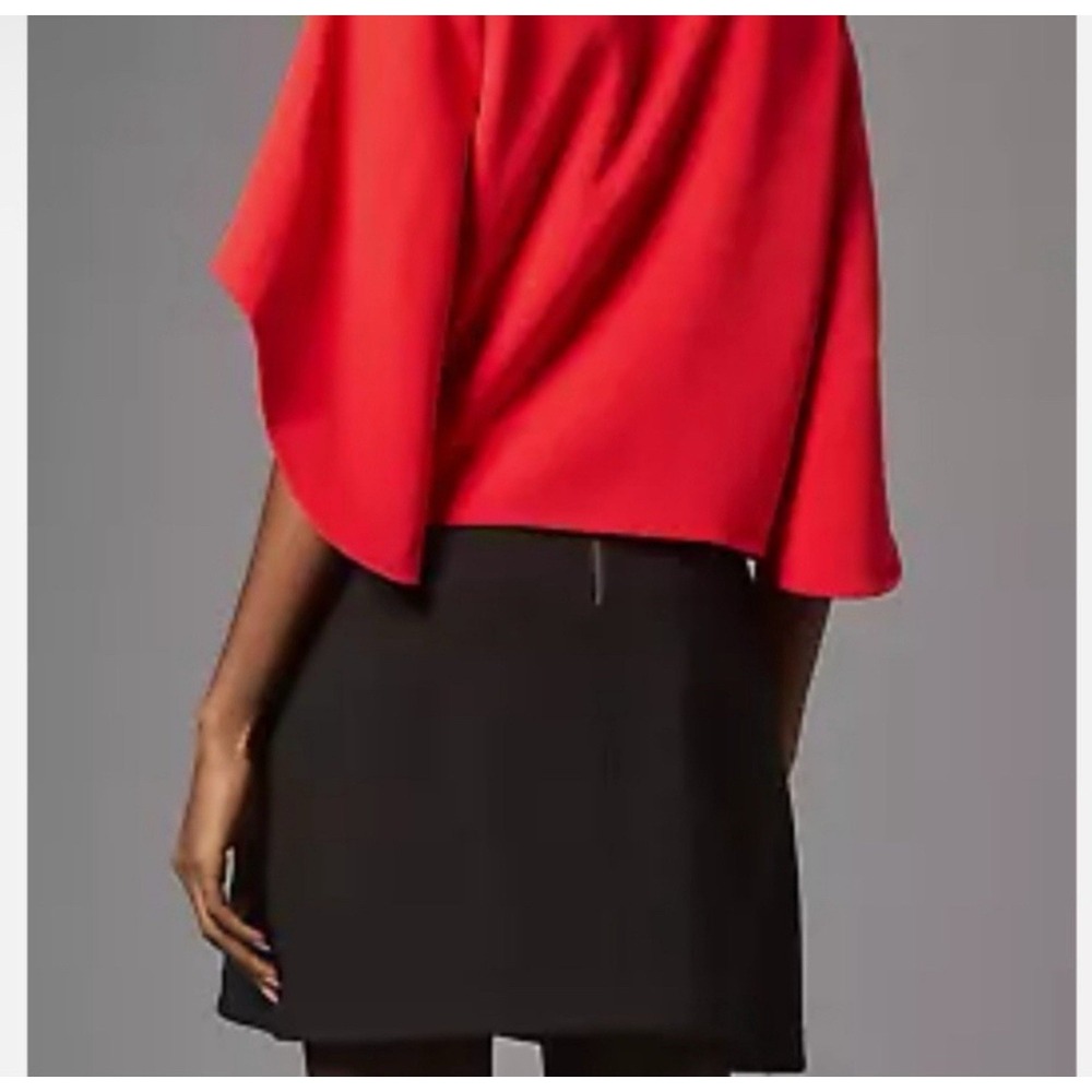 Mare Mare x Anthropologie Red Veronica Cape Blouse Top Size Small V-Neck - Picture 3 of 10